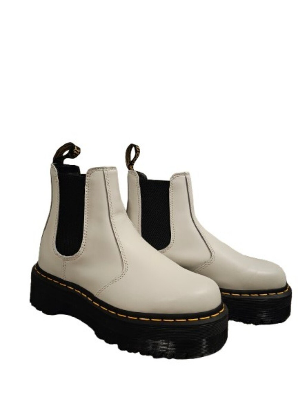 Dr. Martens White Platform Chelsea Boots